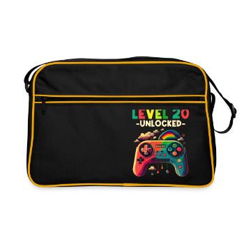 Level 20 Years Gaming 20s 20 Birthday - Retro Bag - black/gold - Front
