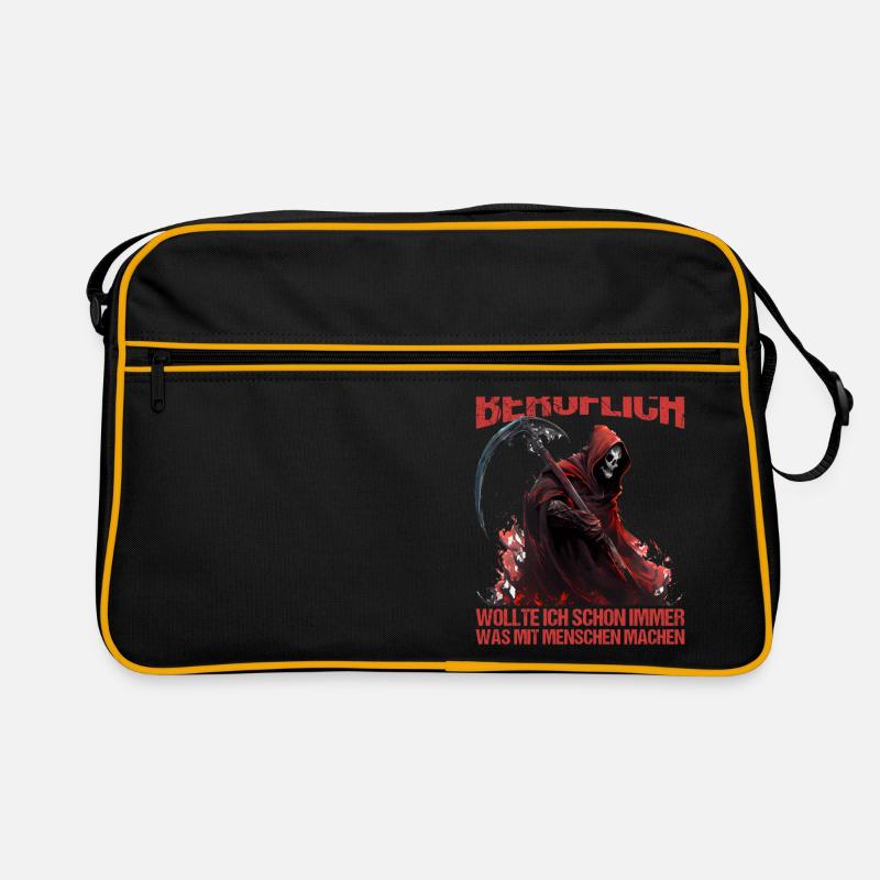 Beruflich schon immer was mit Menschen machen - Retro Tasche - Schwarz/Gold