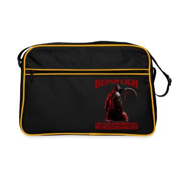 Beruflich schon immer was mit Menschen machen - Retro Tasche - Schwarz/Gold - Vorne