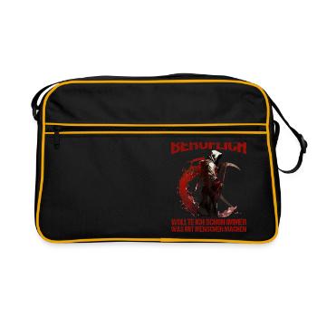 Beruflich schon immer was mit Menschen machen - Retro Tasche - Schwarz/Gold - Vorne