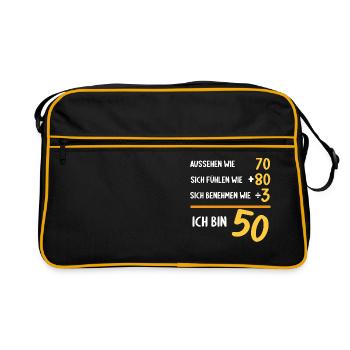 50 Jahre 50 Jähriger 50 Jährige 50 Geburtstag - Retro Tasche - Schwarz/Gold - Vorne