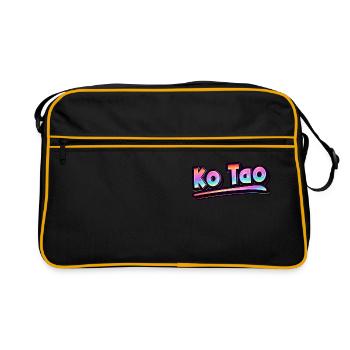 Vintage Thailand Urlaubsreise Asien Thai Ko Tao - Retro Tasche - Schwarz/Gold - Vorne
