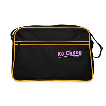 Vintage Thailand Urlaubsreise Asien Thai Ko Chang - Retro Tasche - Schwarz/Gold - Vorne