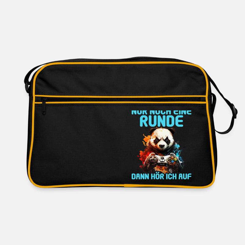 Nur noch eine Runde dann hör ich auf Kinder Gaming - Retro Tasche - Schwarz/Gold