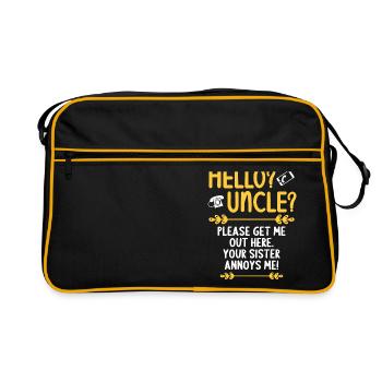 Salut mon oncle, s’il te plaît, s’il te plaît, sors-moi d’ici - Sac Retro - noir/or - Devant
