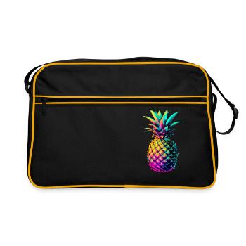 EDM Music Rave Festival Ananas Techno - Sac Retro - noir/or - Devant