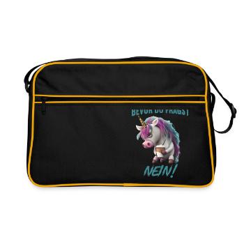 Bevor du fragst Nein - Retro Tasche - Schwarz/Gold - Vorne