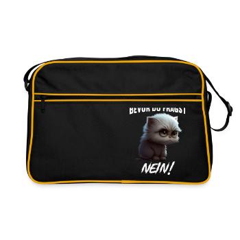 Bevor du fragst Nein - Retro Tasche - Schwarz/Gold - Vorne