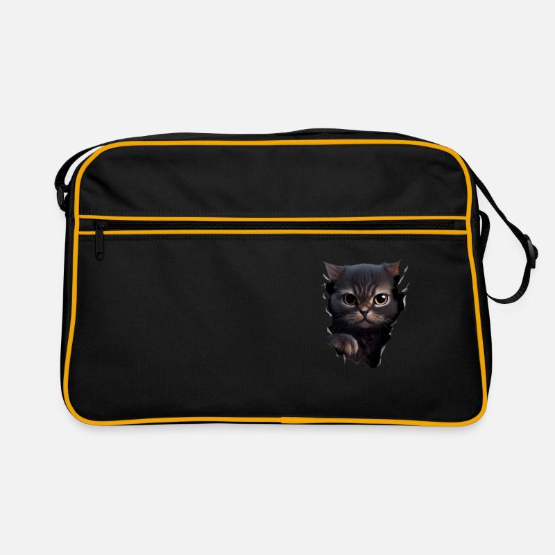 Cat Cute Kitten Cracked Cat Lovers Cats Retro Bag