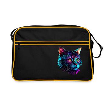 Chaton Chaton Chat Polygone Chat - Sac Retro - noir/or - Devant