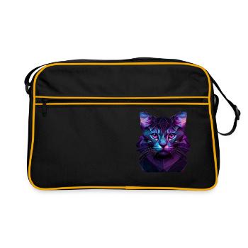 Chaton Chaton Chat Polygone Chat - Sac Retro - noir/or - Devant