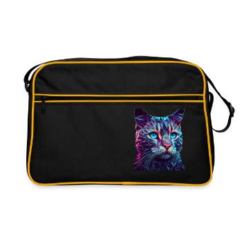 Chaton Chaton Chat Polygone Chat - Sac Retro - noir/or - Devant