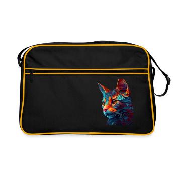 Chaton Chaton Chat Polygone Chat - Sac Retro - noir/or - Devant
