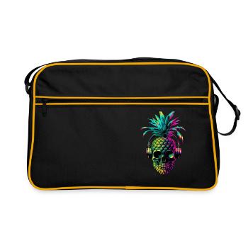 EDM Music Rave Festival Ananas Techno - Sac Retro - noir/or - Devant