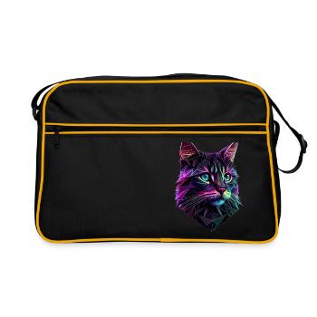 Chaton Chaton Chat Polygone Chat - Sac Retro - noir/or - Devant