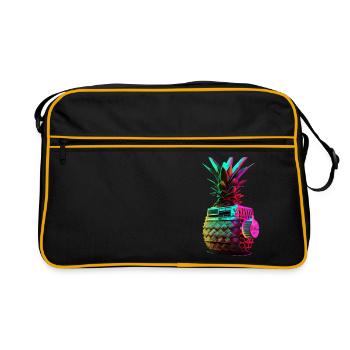 EDM Music Rave Festival Ananas Techno - Sac Retro - noir/or - Devant