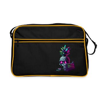 EDM Music Rave Festival Ananas Techno - Sac Retro - noir/or - Devant