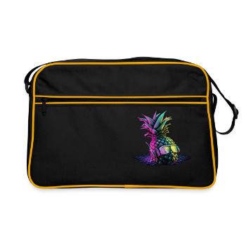 EDM Music Rave Festival Ananas Techno - Sac Retro - noir/or - Devant