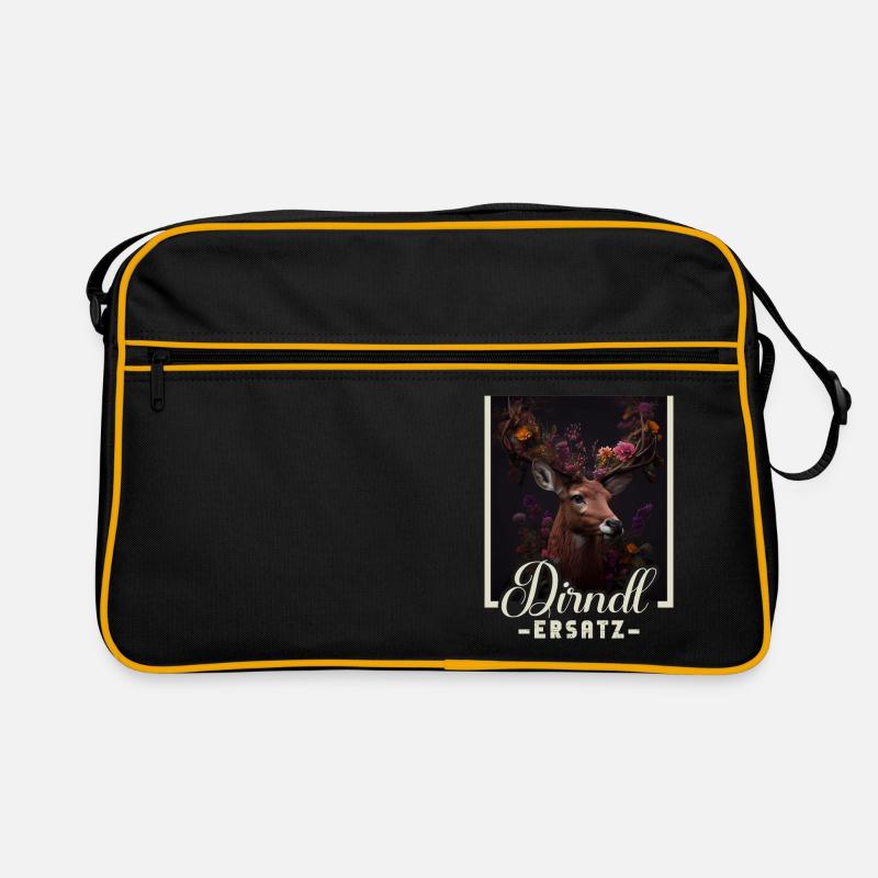 Dirndl Ersatz Dirndl Trachten Kostüm Dirndl Ersatz - Retro Tasche - Schwarz/Gold