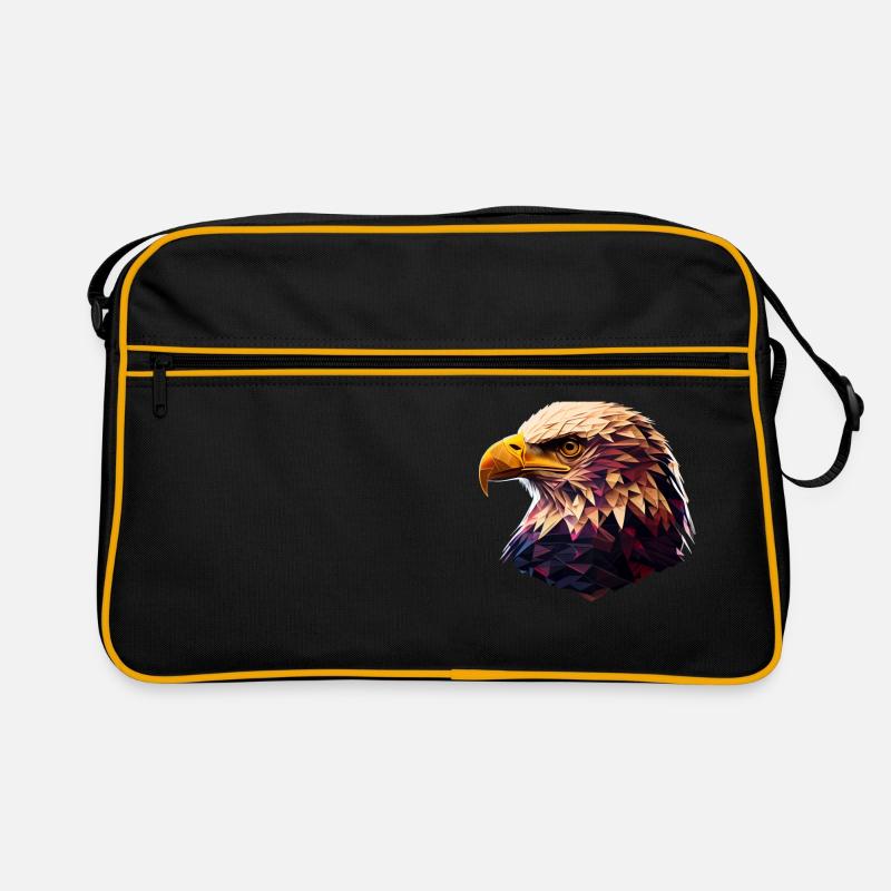 Cool polygon design with a bald eagle Retro Bag