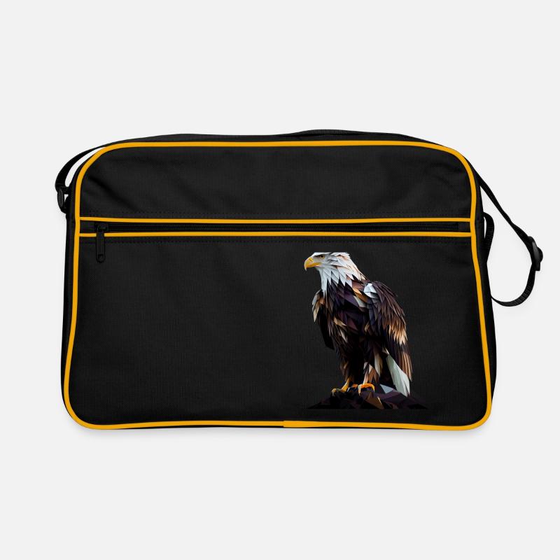 Cool polygon design with a bald eagle Retro Bag