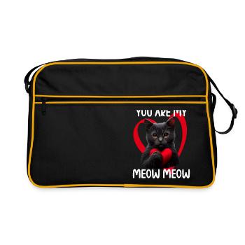 Tu es mon Meow Meow Cat - Sac Retro - noir/or - Devant