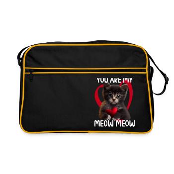 Tu es mon Meow Meow Cat - Sac Retro - noir/or - Devant