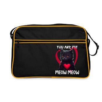 Tu es mon Meow Meow Cat - Sac Retro - noir/or - Devant