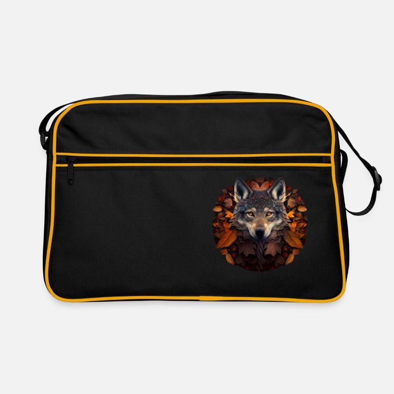 Wölfe Silhouette Naturschutz Tierschutz Wolf Retro Tasche