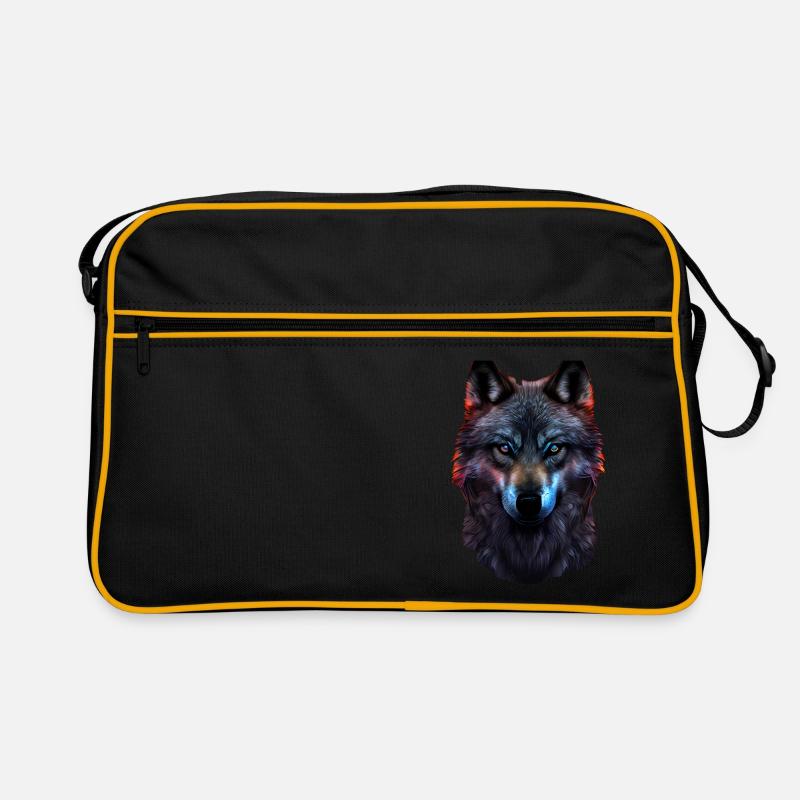 Wölfe Silhouette Naturschutz Tierschutz Wolf Retro Tasche