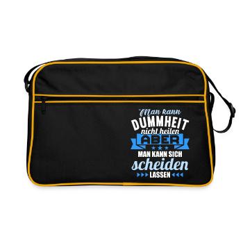 Dummheit kann man nicht heilen Scheidungs - Retro Tasche - Schwarz/Gold - Vorne
