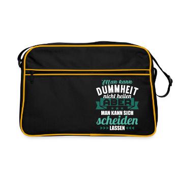 Dummheit kann man nicht heilen Scheidungs - Retro Tasche - Schwarz/Gold - Vorne