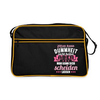 Dummheit kann man nicht heilen Scheidungs - Retro Tasche - Schwarz/Gold - Vorne