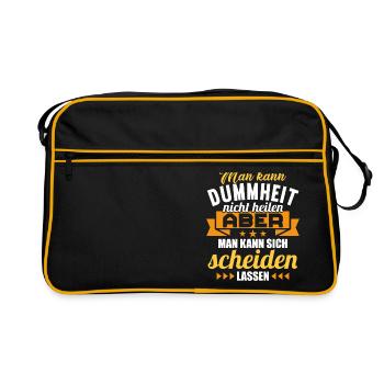 Dummheit kann man nicht heilen Scheidungs - Retro Tasche - Schwarz/Gold - Vorne