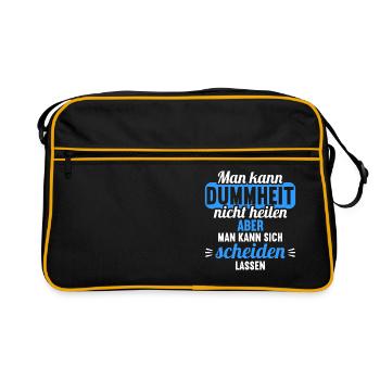 Dummheit kann man nicht heilen Scheidungs - Retro Tasche - Schwarz/Gold - Vorne