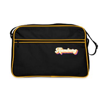 Hamburgerin Hamburger Hamburg - Retro Tasche - Schwarz/Gold - Vorne