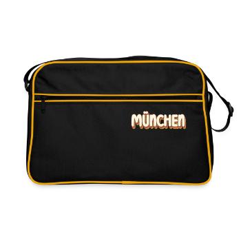 Münchnerin Münchner München - Retro Tasche - Schwarz/Gold - Vorne