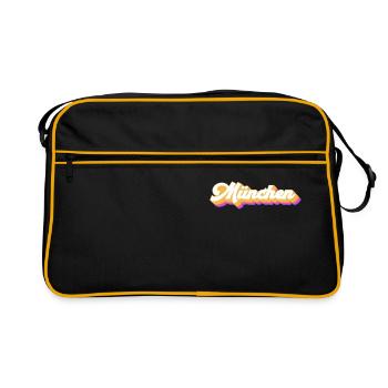 Münchnerin Münchner München - Retro Tasche - Schwarz/Gold - Vorne