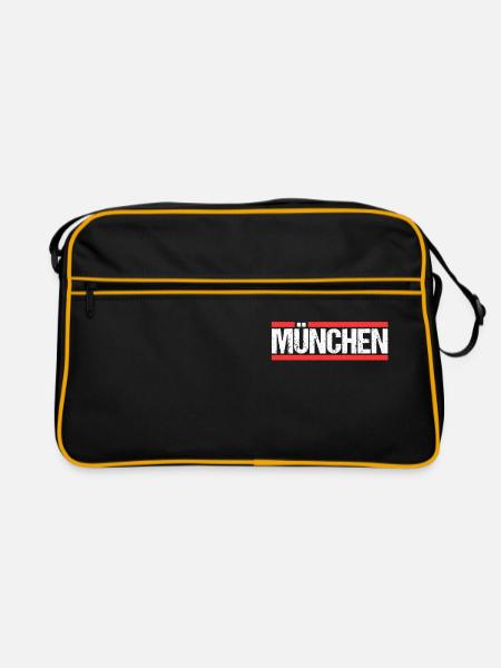 Münchnerin Münchner München - Retro Tasche - Schwarz/Gold