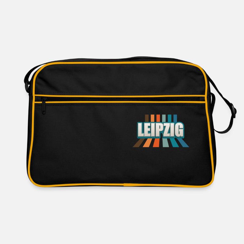Leipzigerin Leipziger Leipzig - Retro Tasche - Schwarz/Gold