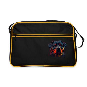 Rottweiler Chien Chiens Puppy Dog Propriétaire Rottweiler - Sac Retro - noir/or - Devant