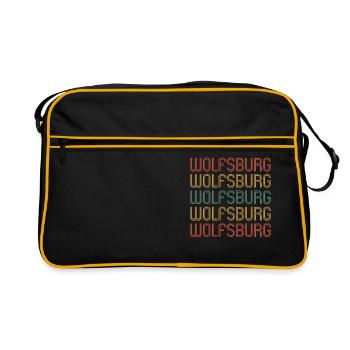 Wolfsburgerin Wolfsburger Wolfsburg - Retro Tasche - Schwarz/Gold - Vorne