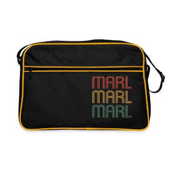 Marl Marlerin Marler Stadt Marl - Retro Tasche - Schwarz/Gold - Vorne