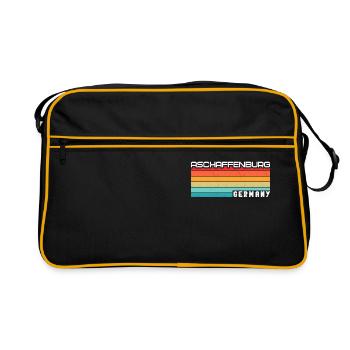 Aschaffenburgerin Aschaffenburger Aschaffenburg - Retro Tasche - Schwarz/Gold - Vorne