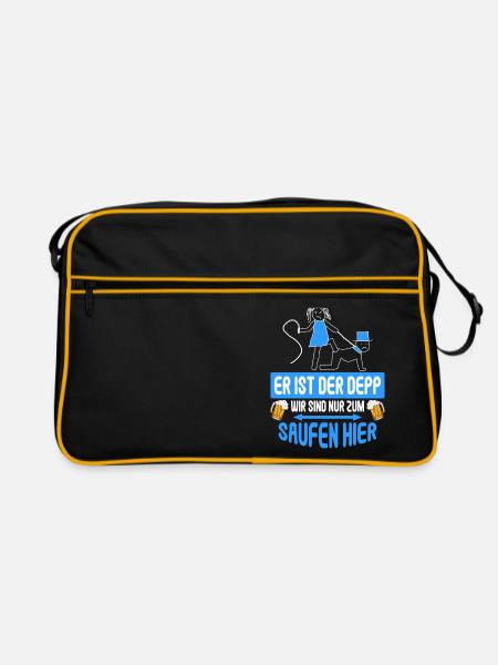 Junggesellenabschied Poltern Polterabend JGA - Retro Tasche - Schwarz/Gold
