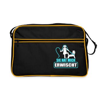 Junggesellenabschied Polterabend JGA Männer - Retro Tasche - Schwarz/Gold - Vorne