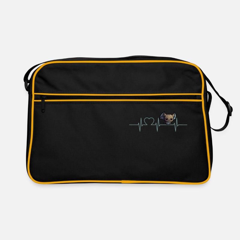 Fledermäuse Fledermaus - Retro Tasche - Schwarz/Gold
