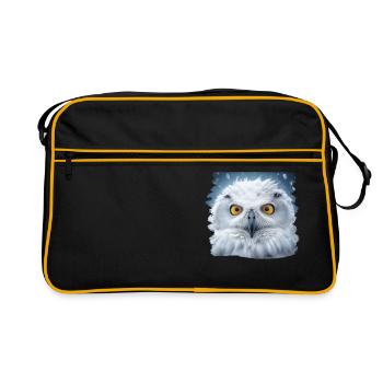 Hiboux Hibou Hibou Aigle Hibou Chouette de nuit Hibou - Sac Retro - noir/or - Devant