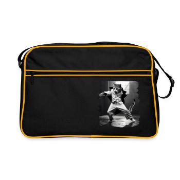 Chats Chat Chat Amoureux Drôles de Chats - Sac Retro - noir/or - Devant