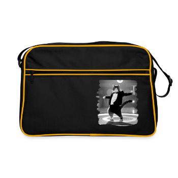 Chats Chat Chat Amoureux Drôles de Chats - Sac Retro - noir/or - Devant